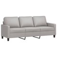thumbnail image 2 of vidaXL 3-Seater sofa with footstool Light Grey 180 cm Fabric, 2 of 4