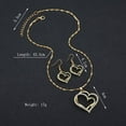 thumbnail image 3 of Yinguo Gold Diamond Double Love Pendant Necklace Earrings Bracelet Sweet And Ladies Wedding Jewelry Set, 3 of 6