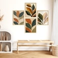 thumbnail image 3 of Framed Print Wall Art Set of 4 - Abstract Floral Botanical Poster Art - 4 Pieces Colorful Leaves Modern Wall Decor for Living Room - 8"x10"x 4 NATURAL, 3 of 7