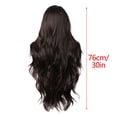 thumbnail image 3 of Wig with Bangs, Wigs for Women, Black Body Wig For Women With Medium Length Curly Hair, Brown 1B Wig European And Rose Mesh Matte Silk, 3 of 3
