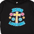 thumbnail image 3 of Inktastic Easter Jesus Loves Me with Cross and Flowers Toddler Hoodie, 3 of 4