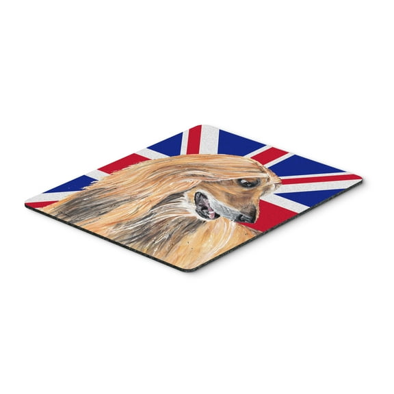 "Afghan Hound with English Union Jack British Flag Mouse Pad Hot Pad or Trivet"