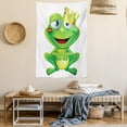 thumbnail image 2 of Animal Decor Wall Hanging Tapestry, Cute Frog Prince Cartoon Character with Gold Crown and Lipstick Mark on His Lips Love Print, Bedroom Living Room Dorm Accessories, 60 X 80 Inches, by Ambesonne, 2 of 5