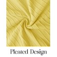 thumbnail image 4 of Merokeety Womens Summer Dresses Pleated Square Neck Cocktail Work Midi Dress Yellow s, 4 of 7