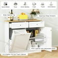 thumbnail image 6 of LOKO Kitchen Tilt Out Trash Cabinet With 2 Drawers & Adjustable Shelf, Pet Proof With Rubber Wood Tabletop, Ideal for Living Room, Dining Room (White), 6 of 9