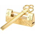 thumbnail image 1 of Mini llave de flor tradicional china con candado, estilo chino para muebles vintage Candado vintage (dorado), 1 of 5