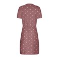 thumbnail image 5 of Usmixi Womens Dresses Business Tie Waist Pocket Slit Tunic Midi Dresses Casual Leopard Print Round Neck Short Sleeve Knee-Length Summer Dress Pink XL, 5 of 5