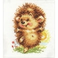thumbnail image 2 of Counted Cross-Stitch Kit Hello New Day! 0-124 Hedgehog by Alisa Needlework Brown Easy, 2 of 2