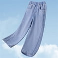 thumbnail image 4 of CONROSES Boys Casual Jeans Wide Leg Baggy Jeans for Child Solid Y2K Elastic Waist Cozy Streetwear Denim Trousers with Pockets, 4 of 9