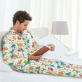 thumbnail image 6 of Salouo Dinosaur Print Button-Front Long Sleeve Pajama Set for Men, Soft 2Pjs Men's Long Sleeve Sleepwear-X-Large, 6 of 7