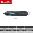 thumbnail image 3 of Makita Cordless Screwdriver:3.6V Output,280Rpm Speed,1/4" Chuck,1300mAh Battery,2-5N.m Torque-Perfect for All Screwing Tasks, 3 of 8