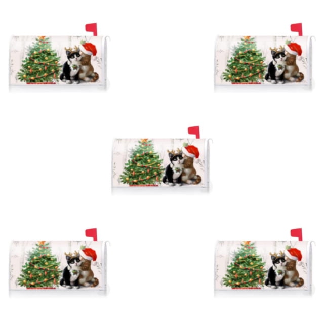 maskred Festive Atmosphere Vibrant Deer Patterned Sleeve For Mailbox Bright And Warm YTYH2309055 5Set