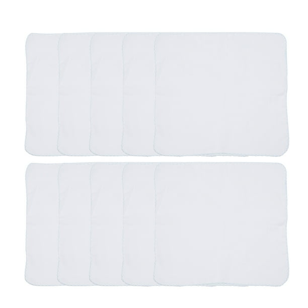 10pcs Toallas de saliva de algodón con pañuelo de doble capa Toalla desmaquillante de pañuelo suave (banda lateral azul)
