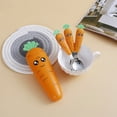 thumbnail image 2 of Children Cutlery Cartoon Fork Head Passivation Mirror Reflection Carrot Shape Spoon Fork for Kids, 2 of 7