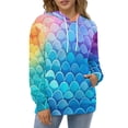 thumbnail image 4 of Colorful Fish Scale Pattern 3d Sweatshirts Hoodie Fashion Casual Personality Men's Women Street Hoodie Pullovers Long Sleeve Comfortable Top, 4 of 6
