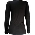 thumbnail image 2 of Women's Modal Padded Long Sleeve Basic T-Shirts Built-in-Bra Crew Neck Slim Fit Yoga Tops Plus Size Tees, 2 of 7
