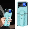 thumbnail image 3 of TECH CIRCLE Case for Galaxy Z Flip 4, Classic PU Leather Adjustable Wristband Kickstand Anti-Scratch Shockproof Protection Cover for Samsung Galaxy Z Flip 4 5G 2022,Green, 3 of 8