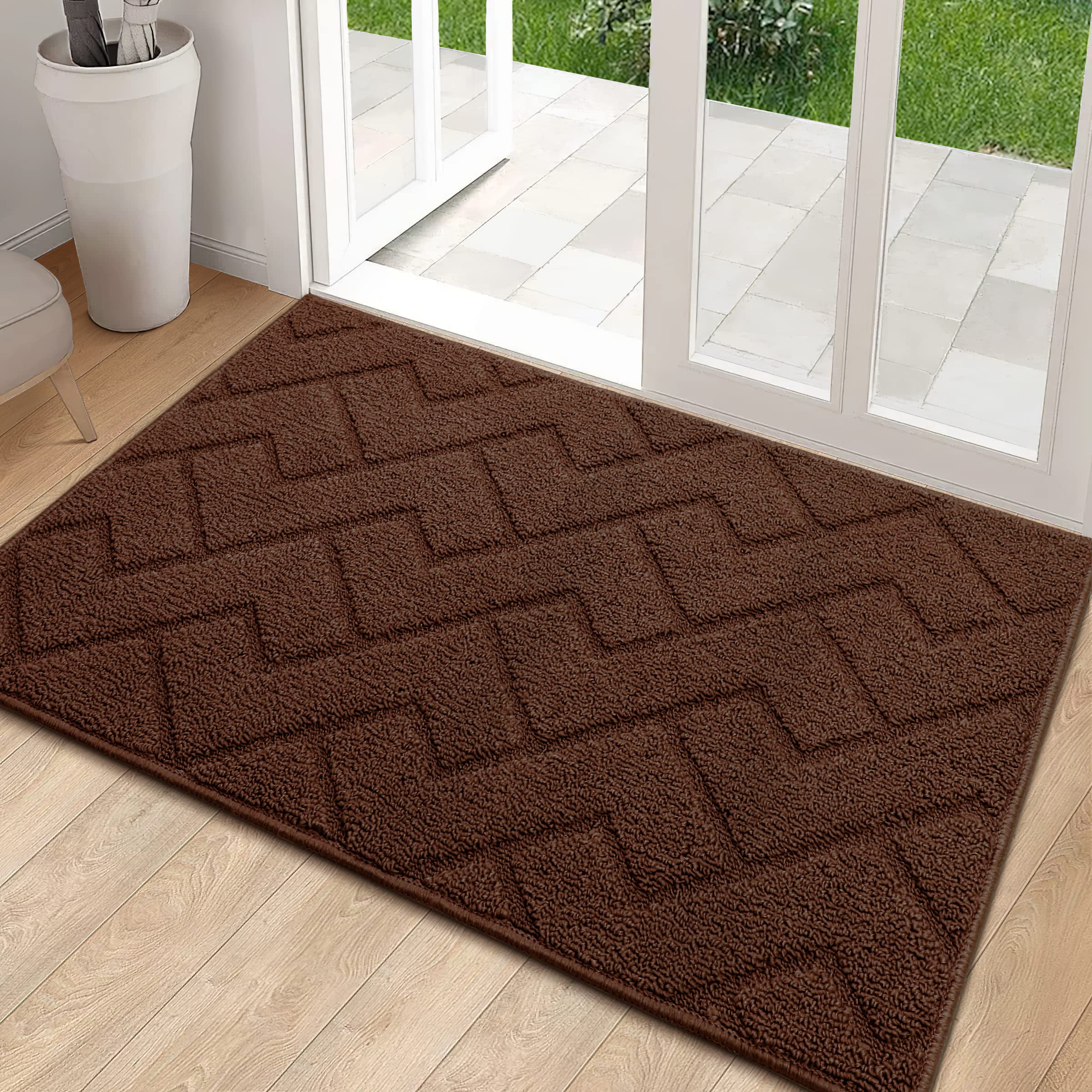 Indoor Doormat,Front Back Door Mat Rubber Backing Non Slip Door Mats  24”x35” Abs