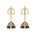 thumbnail image 4 of Clara Pucci 1.5Ct Blue Sapphire Round Cut VVS1 Screw Back Stud 18k Solid hypoallergenic Gold Designer Earrings For September, 4 of 7