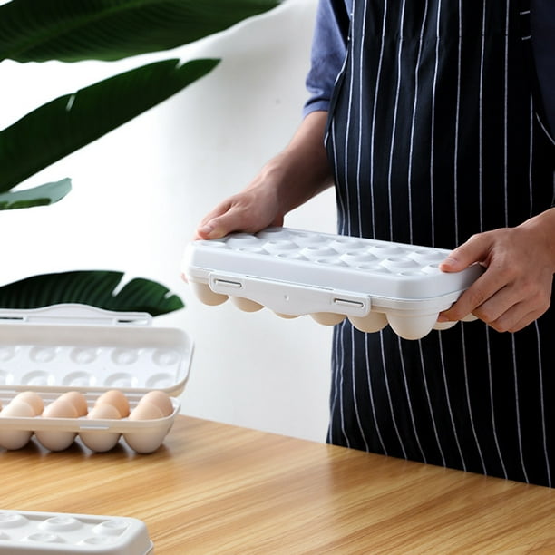 Fdit Porte-œufs Boîte de Stockage d'Œufs, Boîte de Stockage de Plateau d'Œufs Organisateur de Récipient avec Couvercle pour la Cuisine