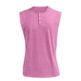 thumbnail image 4 of LODIENY Workout Tank Tops for Men Big and Tall Regular Fit Casual Summer Sleeveless Button V Neck Henley Shirts Vintage Muscle Gym T-Shirt Tops Pink XXXL, 4 of 6