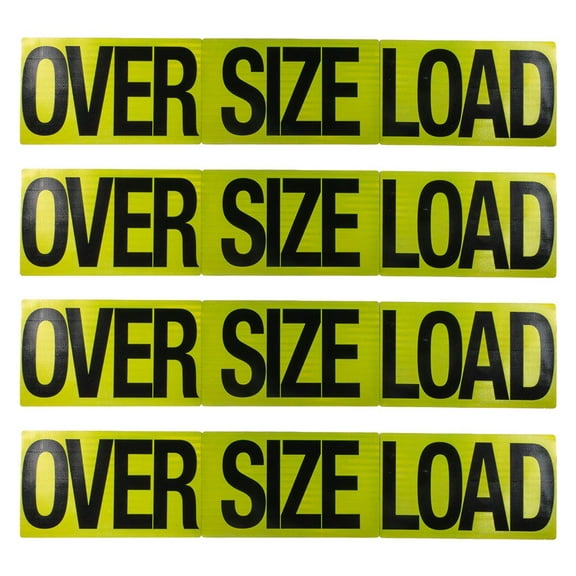 Magnetic Reflective Oversize Load Signs for Trucks - Professional Wide Load Warning PET Banner for Safe Hauling Trailers, Durable and Visible, Easy to Disassemble - 12Pcs 12"x60"