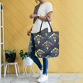 thumbnail image 4 of FORMRS Womens Canvas Tote Bag with Zipper Inner Pocket Shoulder Handbag, Blue Art Pattern, 4 of 7