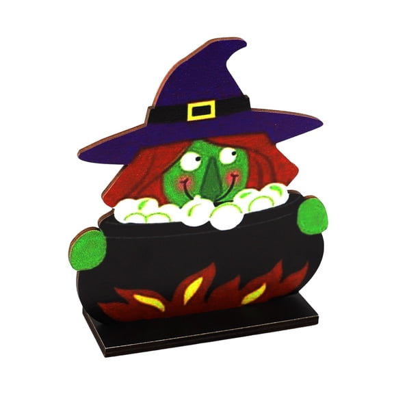 Halloween Wooden Tabletop Ornaments Spooky Wooden Sign Decorations Halloween Tiered Tray Decor Halloween Party Scene Decor for Home Indoor Mantel Shelf Desktop