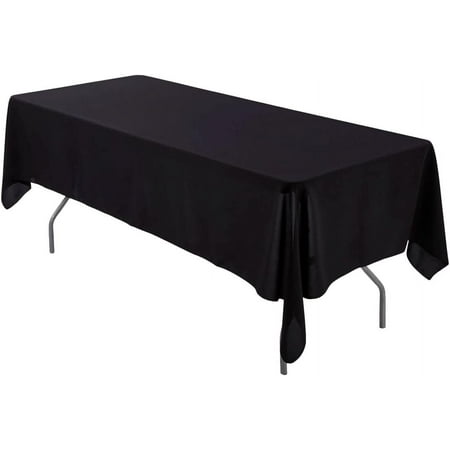 

Leading 60 X 126 Inch Rectangular Polyester Cloth Fabric Linen Tablecloth - Wedding Reception Restaurant Banquet Party - Machine Washable - Choice Of Color - Black