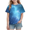 thumbnail image 5 of CYRBOKO Girls Graphic Tees, Short Sleeve Breathable Casual Crewneck Summer T-shirts Multicolor Size 7-8 T, 5 of 7