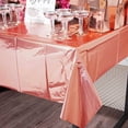 thumbnail image 2 of Efavormart 50"x50" Metallic Foil Square Tablecloth, Disposable Table Cover - Rose Gold Blush for Wedding, Baby Showers, Birthday, Party, Banquet, Table Decorations, 2 of 11