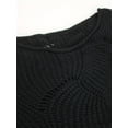 thumbnail image 4 of Fashionable Women Solid Cutout Knit Sweater - Irregular Hem Long Sleeve Pullover, 4 of 12