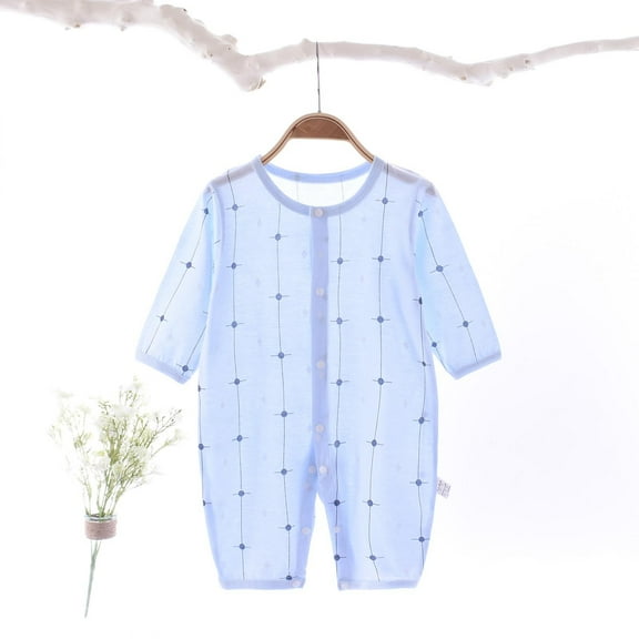 Delliss Baby Bodysuit Long Sleeve Jumpsuit Printed Cotton Rompers Infant Girls Boys Summer Onesie