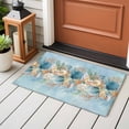 thumbnail image 4 of 2x3 Ft Entryway Area Rug, Beach Coastal Blue Kitchen Rug Runner Washable Floor Mat, Nautical Shell Starfish Coral Summer Non Slip Indoor Door Mat Throw Carpet for Bathroom Living Room Bedroom, 4 of 8