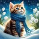 thumbnail image 1 of Pintura de diamante 5D DIY, bufanda redonda completa, Kit de gato, decoración del hogar, 30x30cm, 1 of 9
