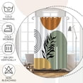 thumbnail image 4 of Boho Mid Century Shower Curtain Abstract Leaf Plant Botanical Tropical Palm Shower Curtain for Bathroom Hotel Bathtub Cubicle Living Room Decor Fabric Shower Curtain with Hooks 36x72 Inches, 4 of 6