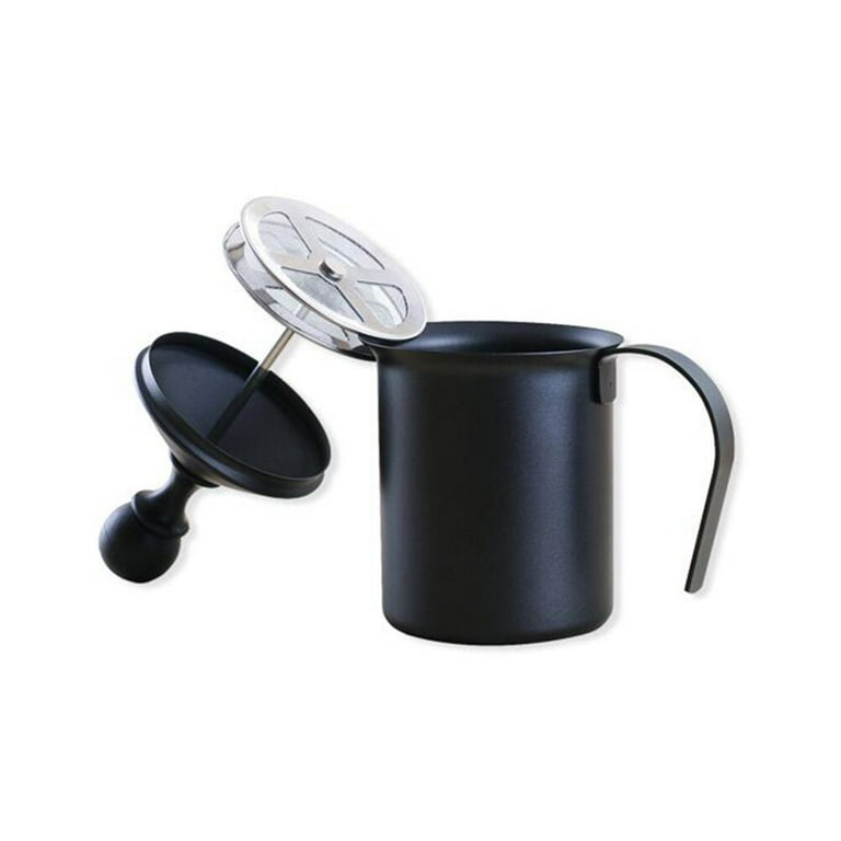 Stainless Steel Double Strainer Milk Frother Manual Milk Foamer Coffee Utensils for Cappuccinos Latte (400cc), Size: 1