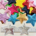 thumbnail image 2 of Monebena 28Pcs Sequin Star Iron on Patches 2 Sizes Embroidery Star Patches for Clothing Bags Jackets Jeans Hats Accessory Craft Christmas Decoration Multicolor M01, 2 of 16