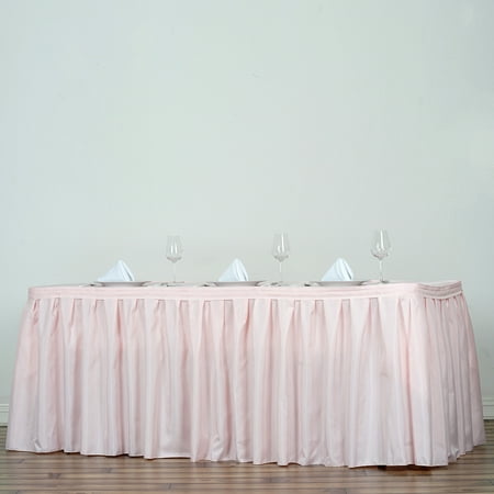 

BalsaCircle 21 feet x 29 Polyester Banquet Table Skirt Blush