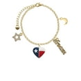 thumbnail image 2 of Delight Jewelry Silvertone Texas Lone Star Heart Goldtone Dream Big Charm Bracelet, 7.5+2" Extender, 2 of 4