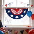thumbnail image 7 of geerera Patriotic Half-Round Bunting Flag, Red White Blue Star & Stripes Hanging Banner for 4th of July, Independence Day Outdoor Fence and Porch Decor 35.4x17.7 inch, 7 of 7