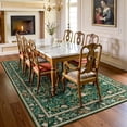 thumbnail image 3 of Alfombra Morebes, 152 x 213 cm, color verde, diseño floral, diseño vintage, antideslizante, 3 of 8