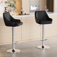 thumbnail image 4 of VECELO Bar Stools Set of 2 Adjustable Counter Height Swivel Barstools with Back and Armrest, Black, 4 of 13