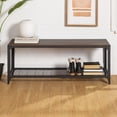 thumbnail image 3 of Wilson Riveted Dark Walnut Entry Bench by River Street Designs, 3 of 12