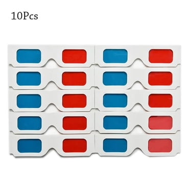 Othmro 5-Pack 3D Glasses - Red/Red Lenses, Cardboard Frame For Anaglyph Movies & Games