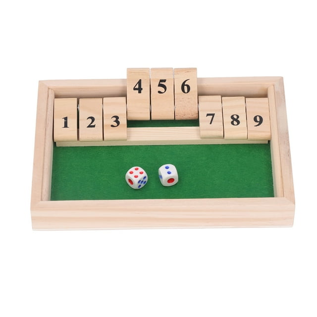 9 Numbers Wooden Board Game With Flip Tiles, Portable Party Toy For Bars KTV Friends Gathering