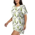 thumbnail image 3 of Womens Pajama Sets With Pocket, Asparagus polka dots Lounge Sets Short Sleeve Sleepwear PJ Sets for Women, 3 of 6