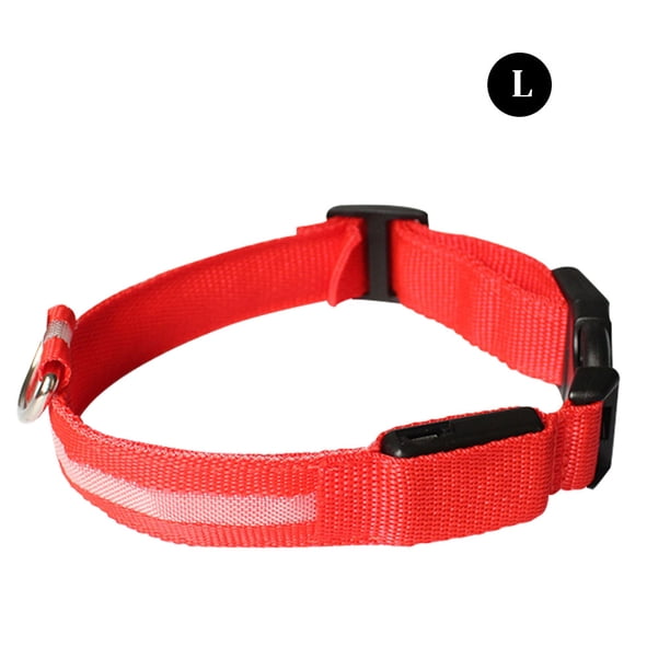 Worallymy USB Recargable Luminoso Collar para Mascotas Cuello Brillante Luz LED Intermitente Collar con Correa Rojo L Worallymy JD735810018