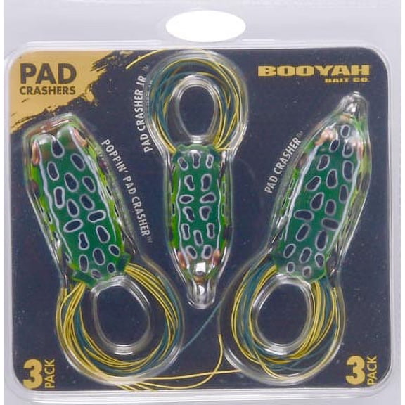 BOOYAH 3 Pack Fishing Lure Hollow body Frog Assorted