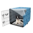 thumbnail image 5 of Oriental Dog Crate Cover, Monochrome Design Pattern of Symbolic Easter Star in Blue Tones, Easy to Use Pet Kennel Cover Small Dogs Puppies Kittens, 7 Sizes, Deep Sky Blue Sea Blue, by Ambesonne, 5 of 6